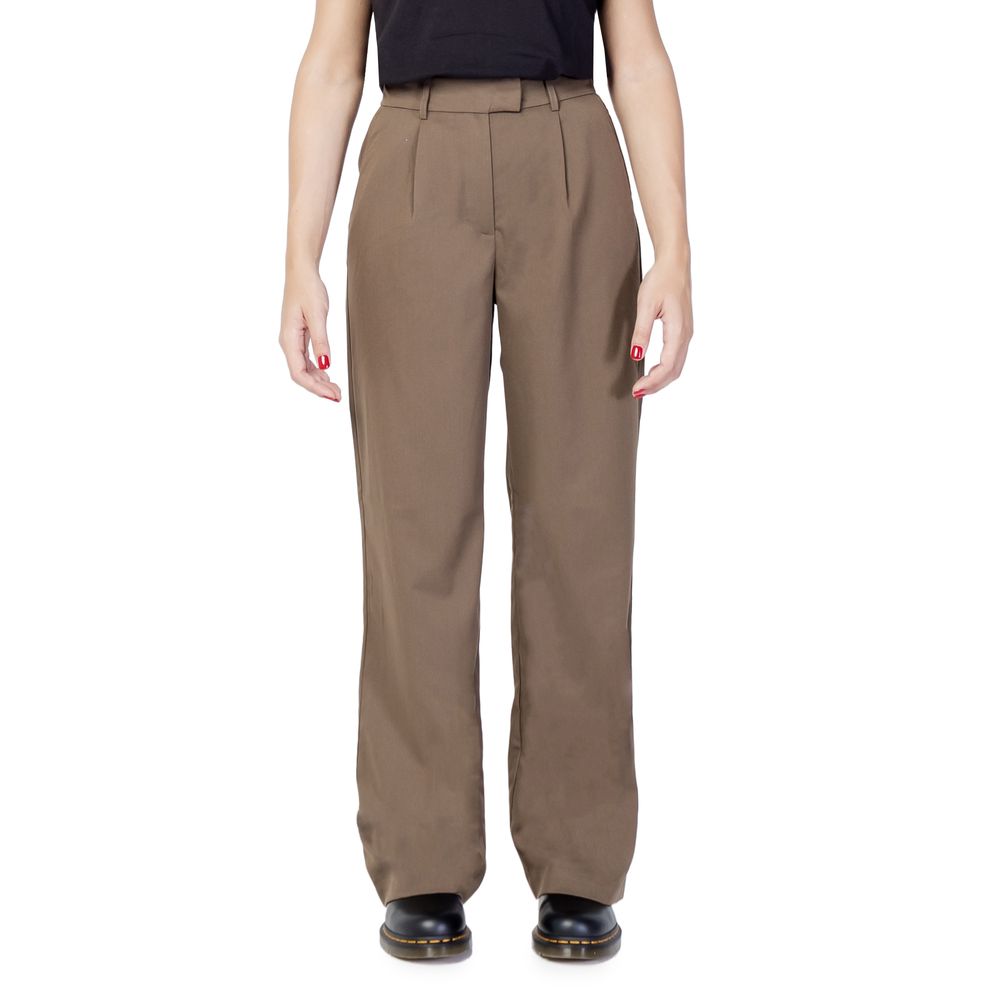 Brown Polyester Jeans & Pant