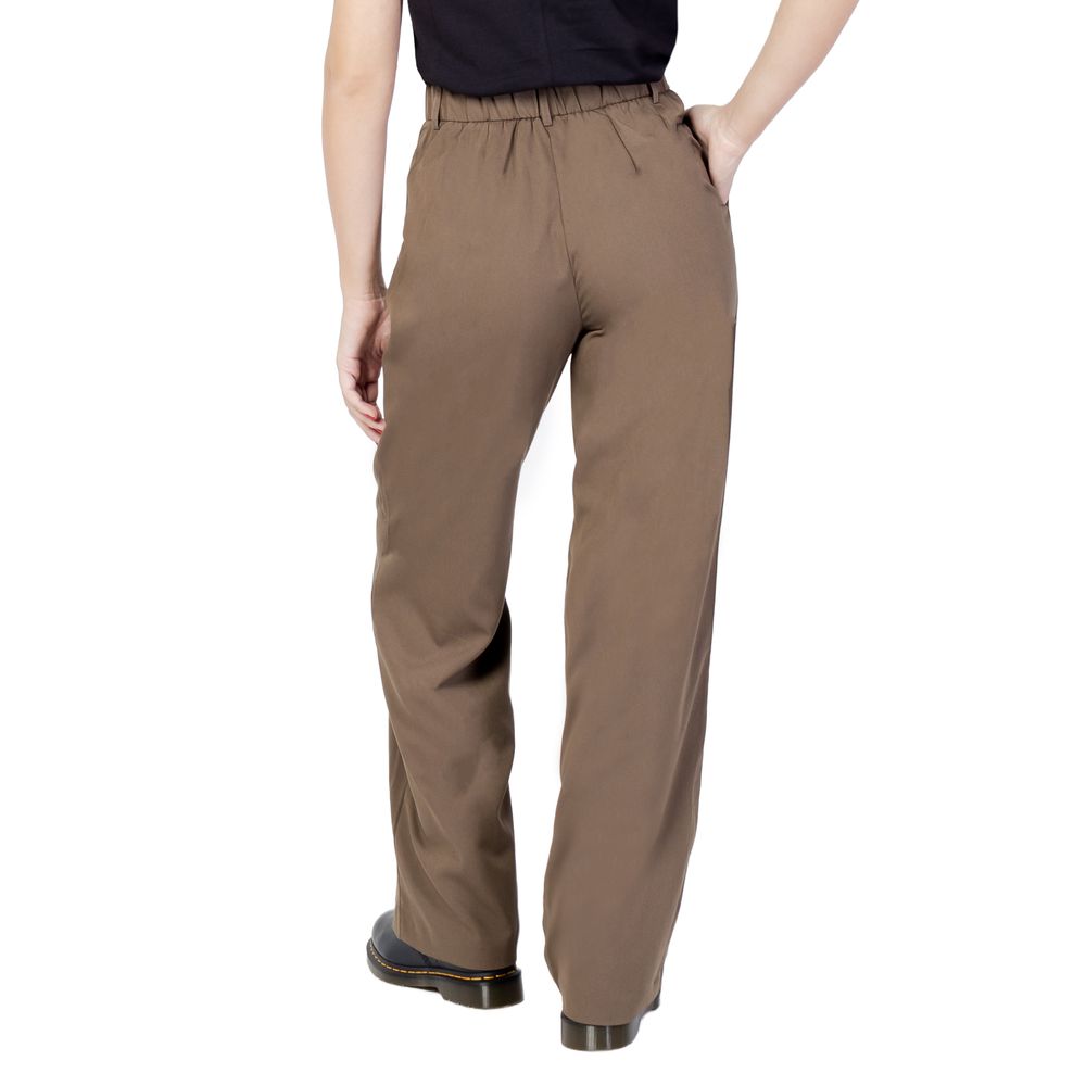 Brown Polyester Jeans & Pant