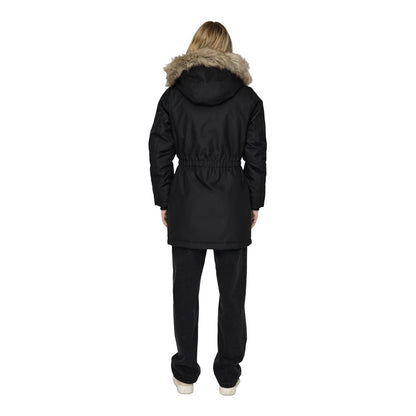 Black Polyester Jackets & Coat