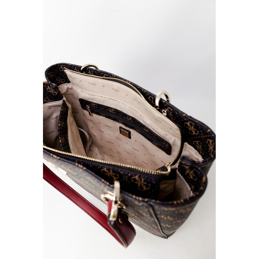 Brown Synthetic Leather Handbag