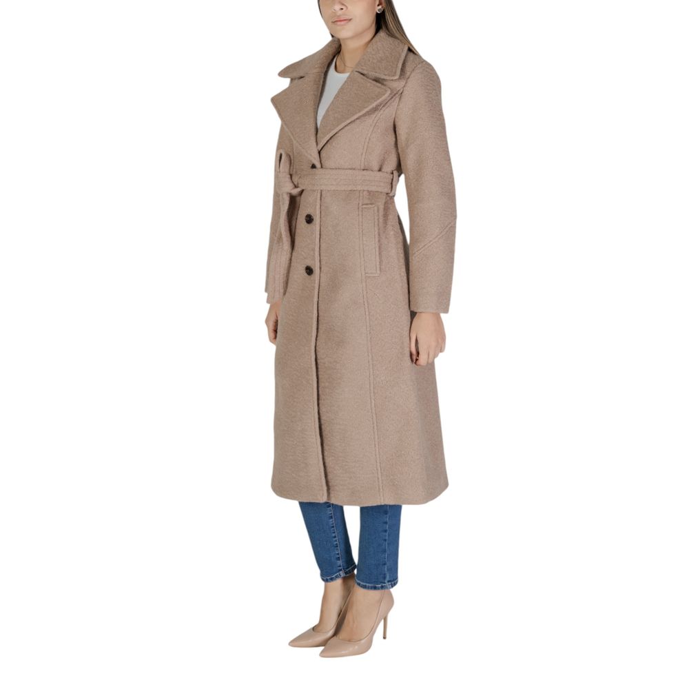 Beige Polyester Jackets & Coat