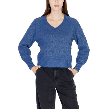 Blue Polyester Sweater