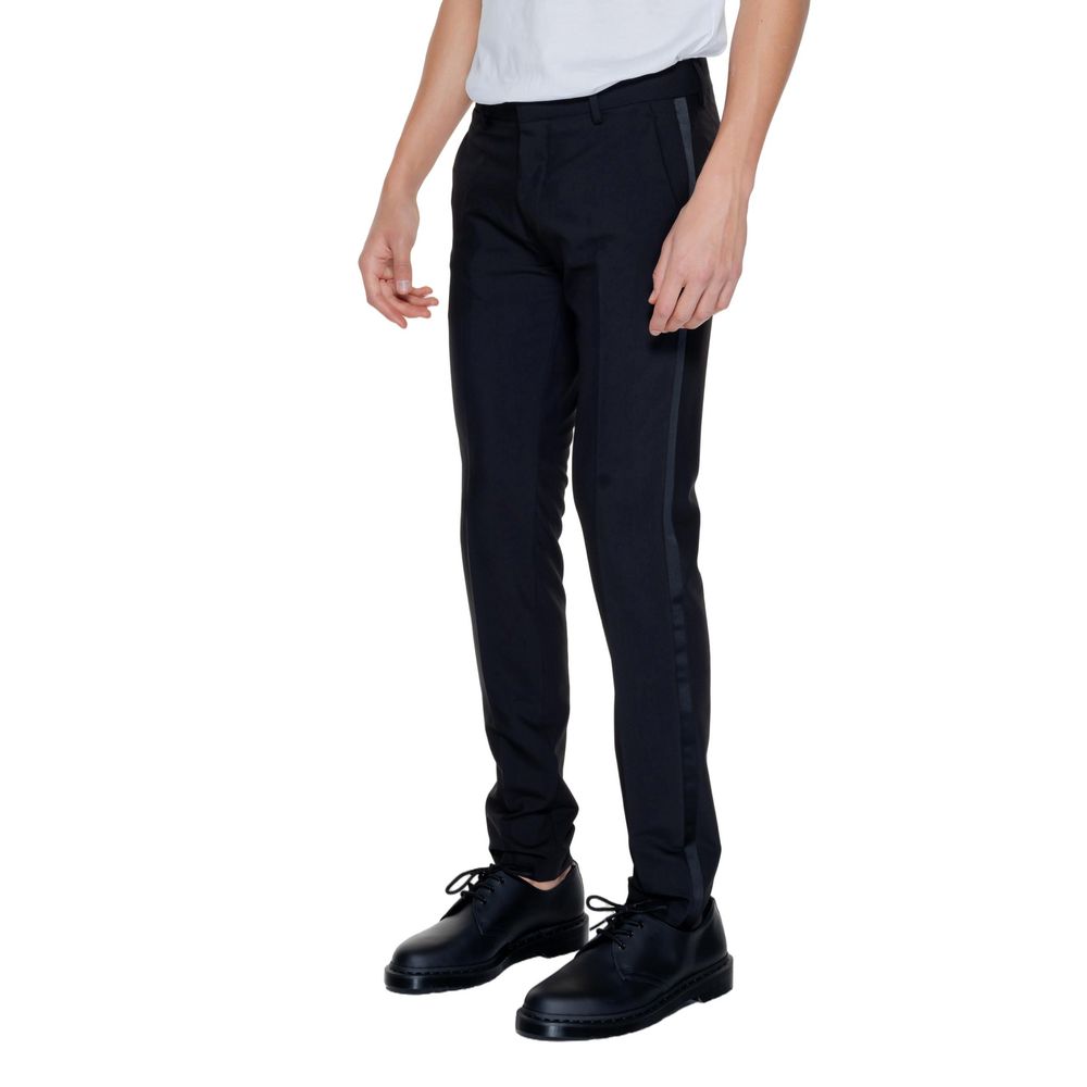 Black Polyester Jeans & Pant