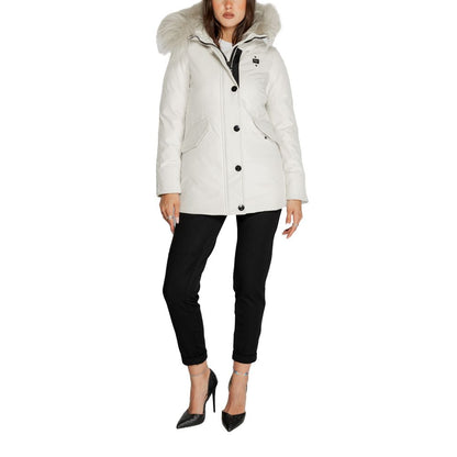 White Polyester Jackets & Coat