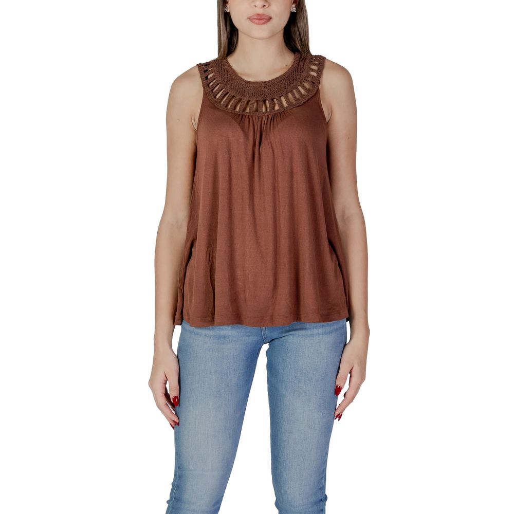 Brown Viscose Tops & T-Shirt