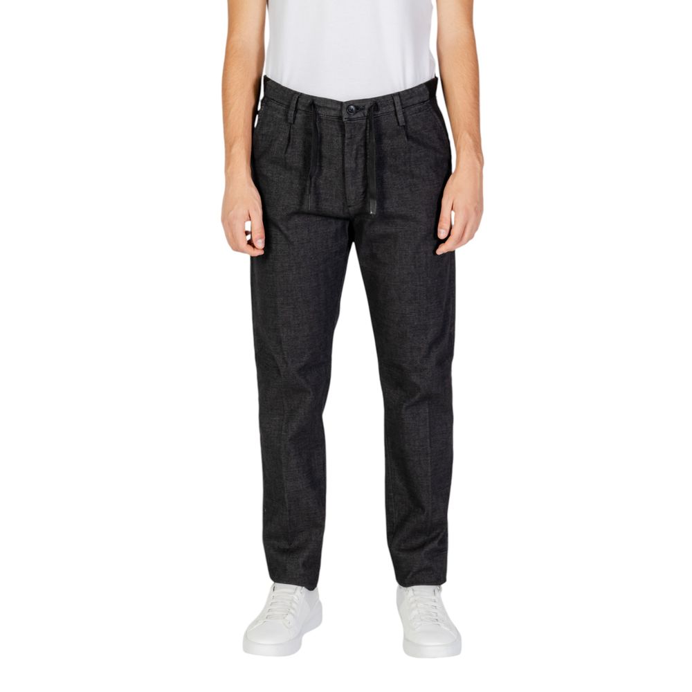 Black Cotton Jeans & Pant