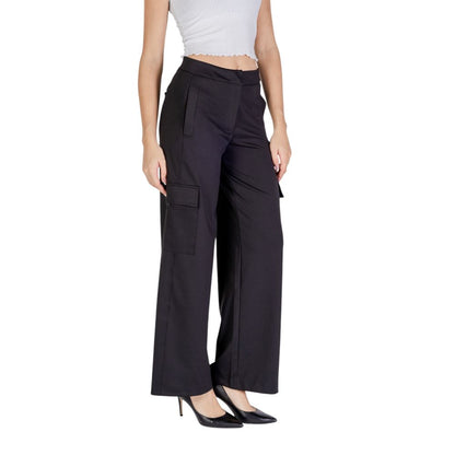 Black Polyester Jeans & Pant