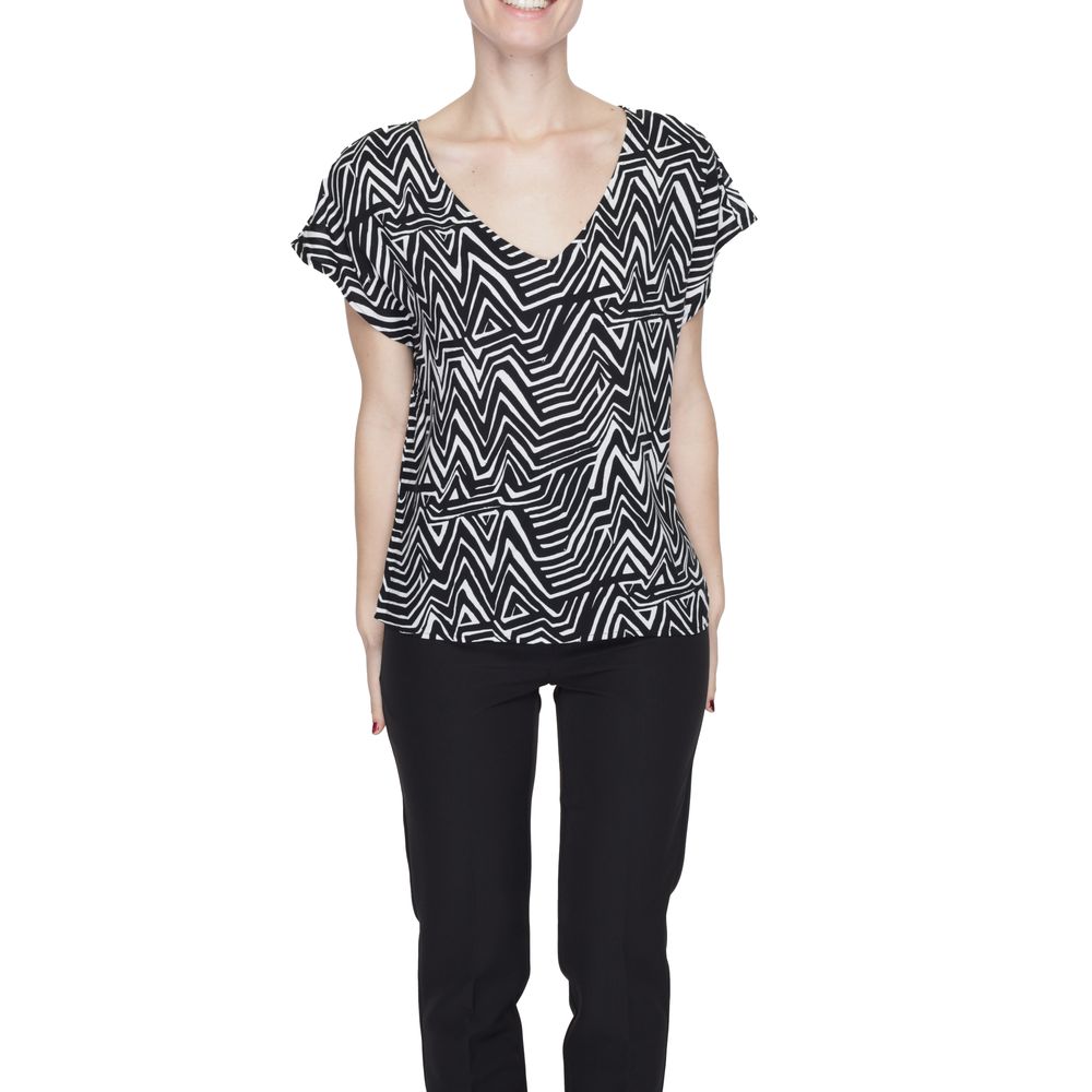 Black And White Viscose Tops & T-Shirt