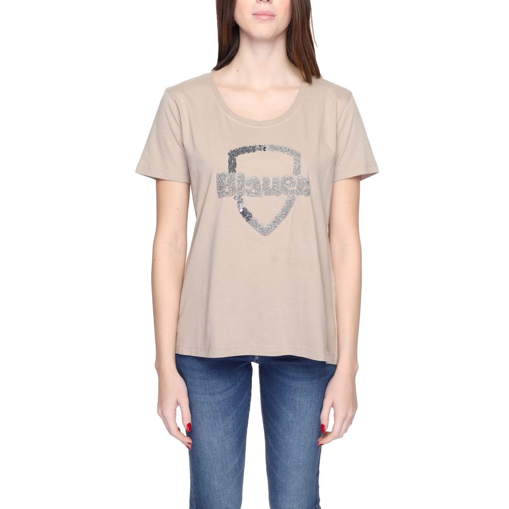 Beige Cotton Tops & T-Shirt