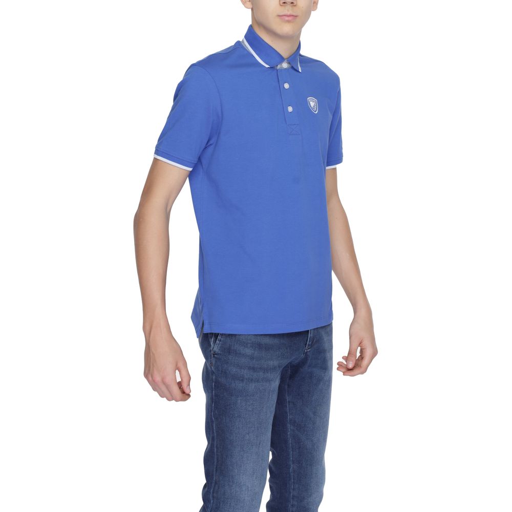 Blue Cotton Polo Shirt