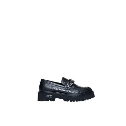 Black Leather Flat Shoe