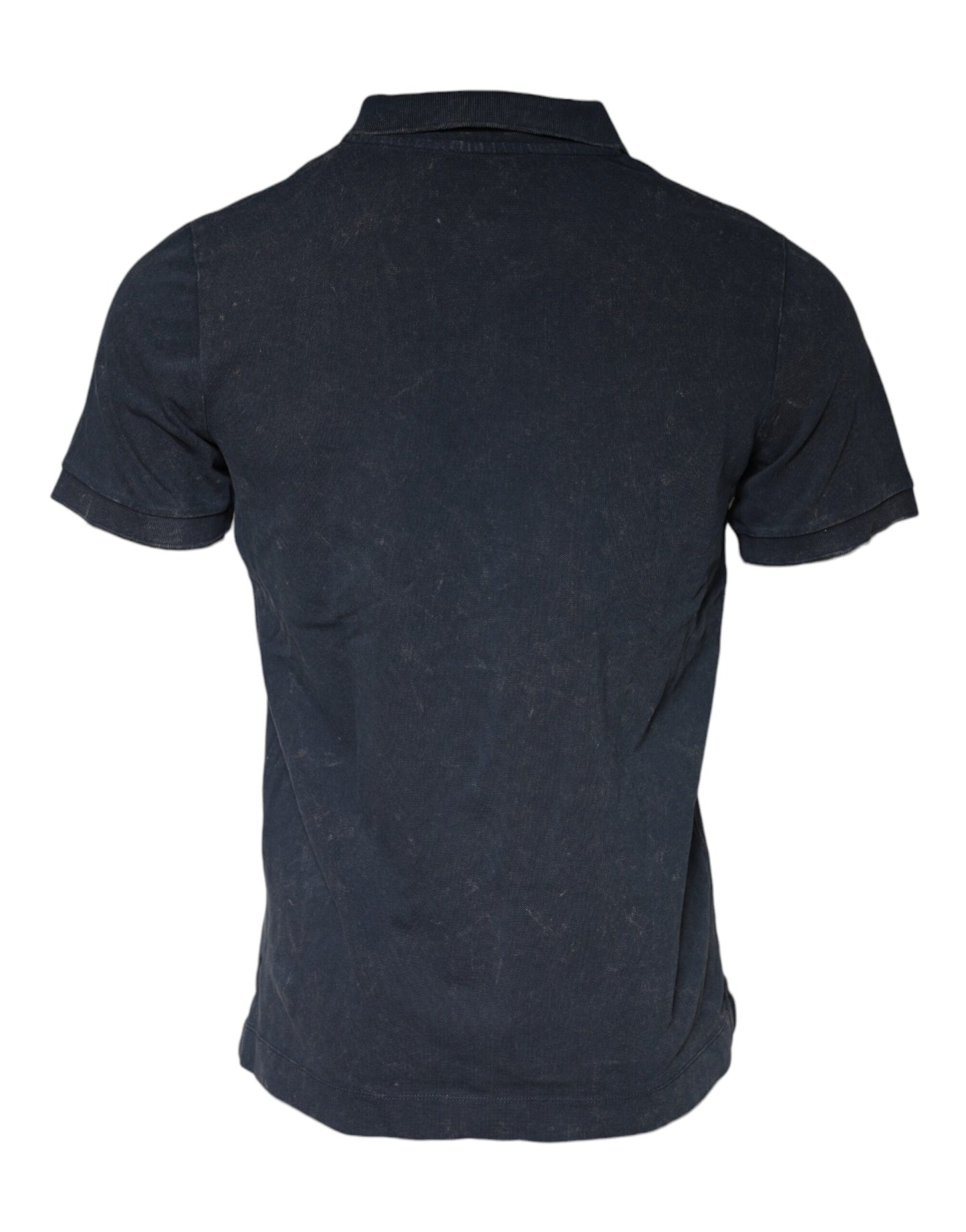 Dark Blue Logo Button Collared Polo T-shirt