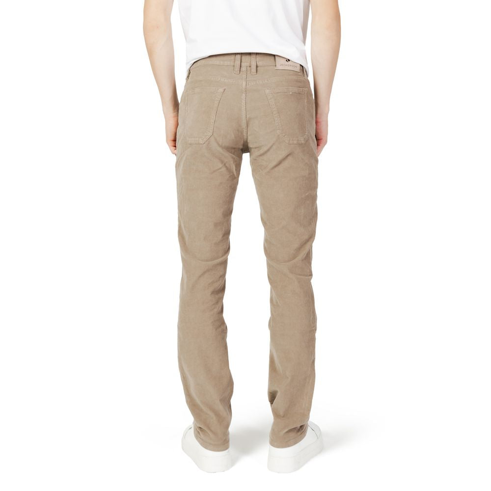 Beige Cotton Jeans & Pant