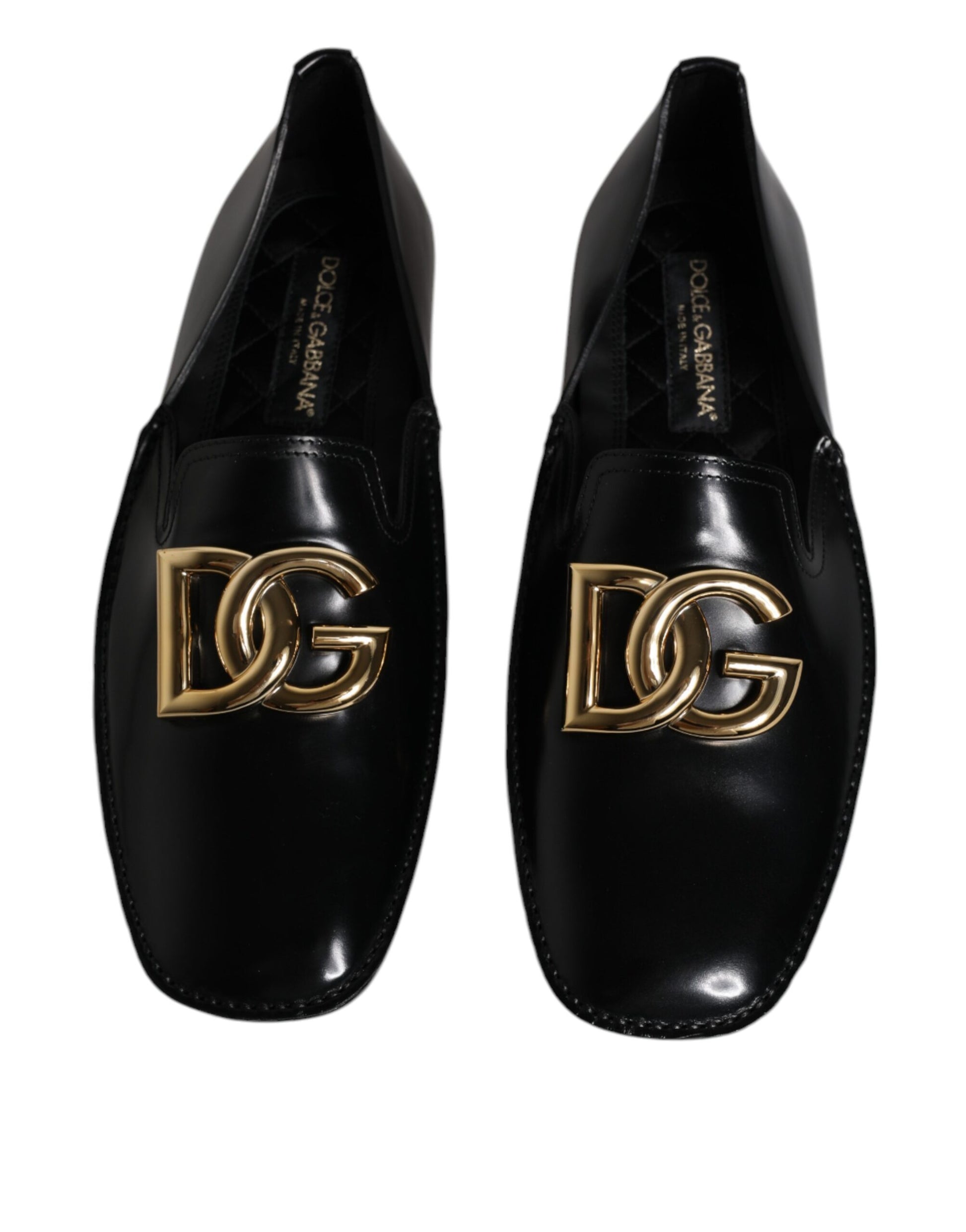 Black Leather DG Logo Loafer Men Dress Shoes