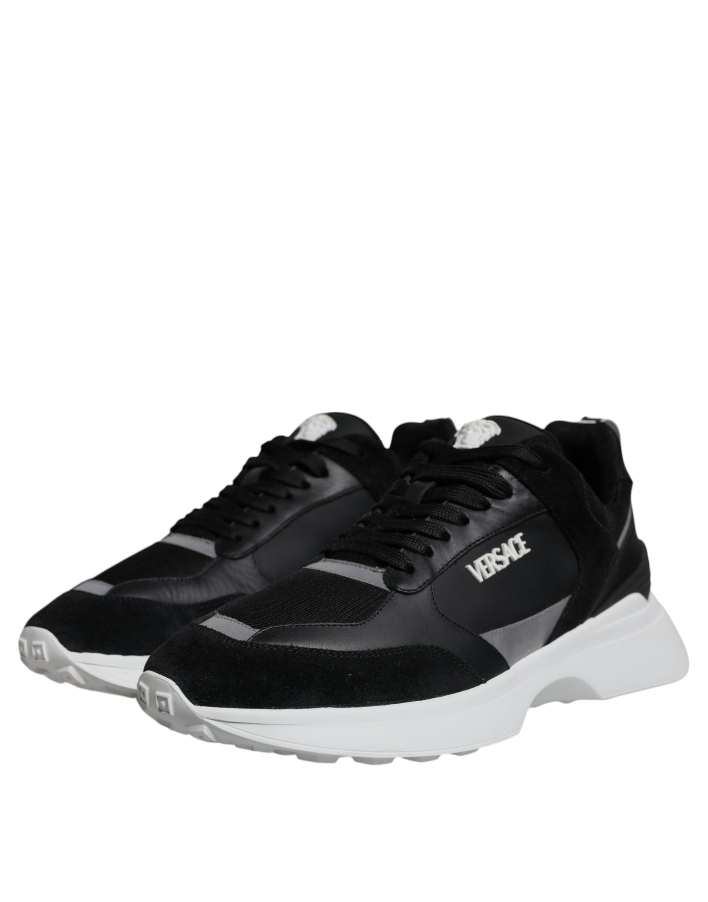 Black Canvas Quad Fabric Medusa Low Top Sneaker Shoes