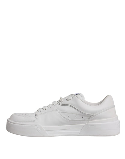 White Miami Leather Low Top Sneakers Shoes