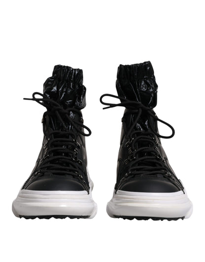 Black Nylon Galileo High Top Sneakers Shoes