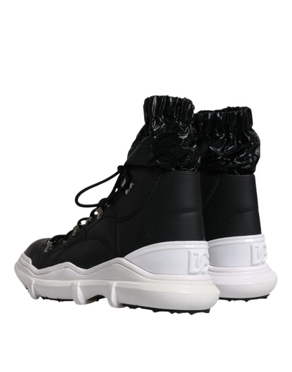 Black Nylon Galileo High Top Sneakers Shoes