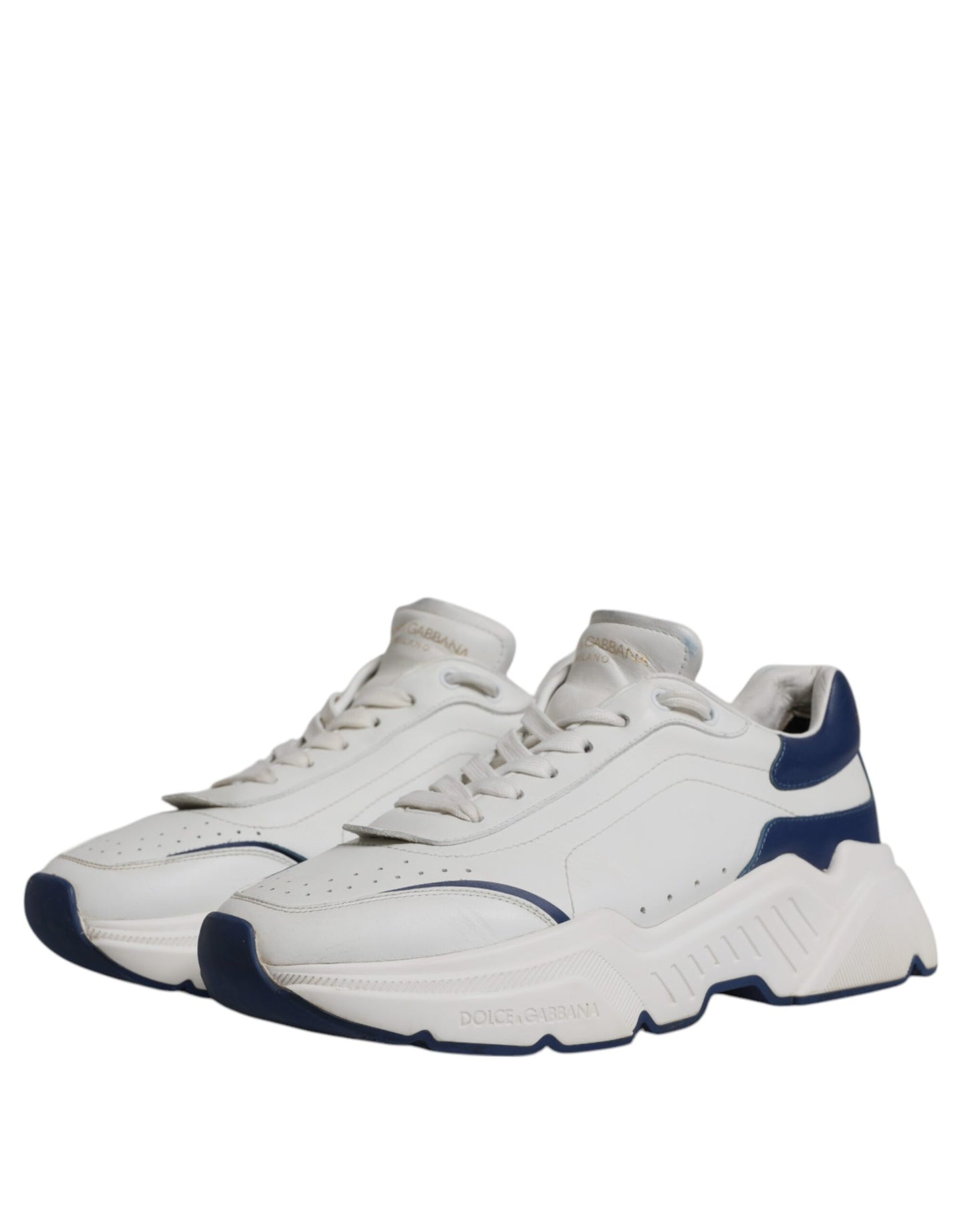 White Blue DAYMASTER Leather Sneakers Shoes