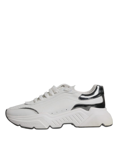 White Silver DAYMASTER Leather Men Sneakers Shoes