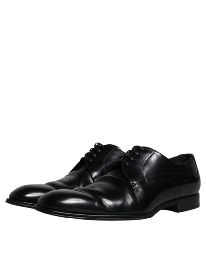 Black Leather Derby Formal Men Dress Shoes