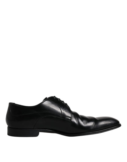 Black Leather Derby Formal Men Dress Shoes