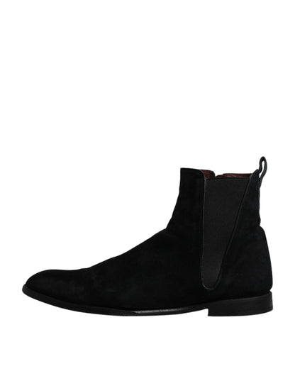 Black Velvet Chelsea Ankle Boots Shoes