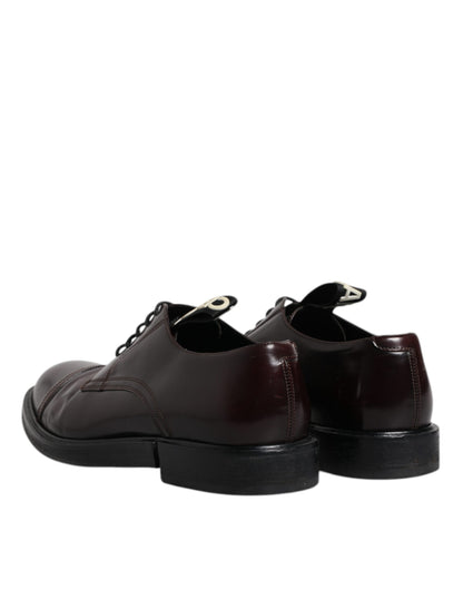 Bordeaux Leather Derby Formal Dress Shoes