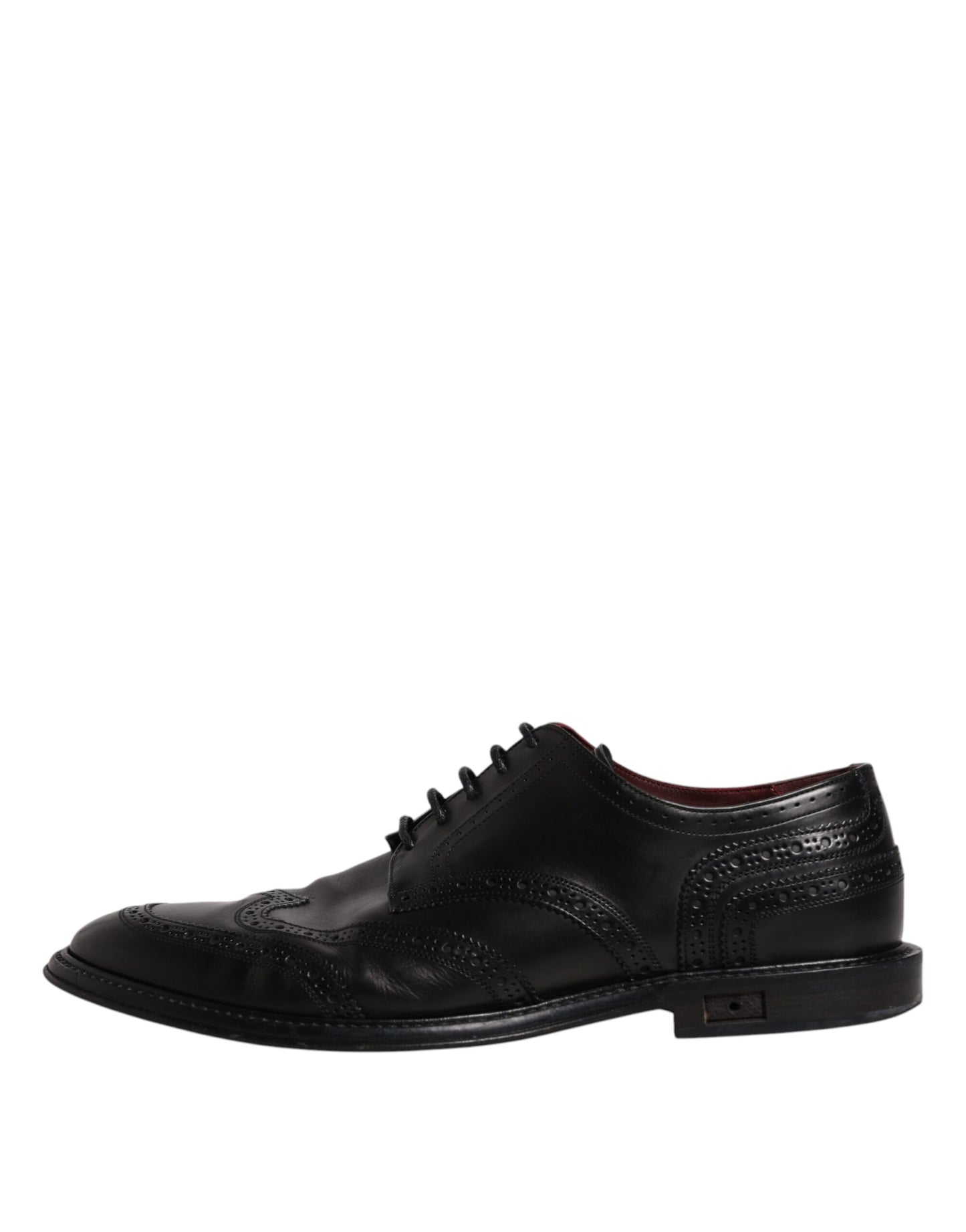 Black Leather Derby Wingtip Formal Shoes