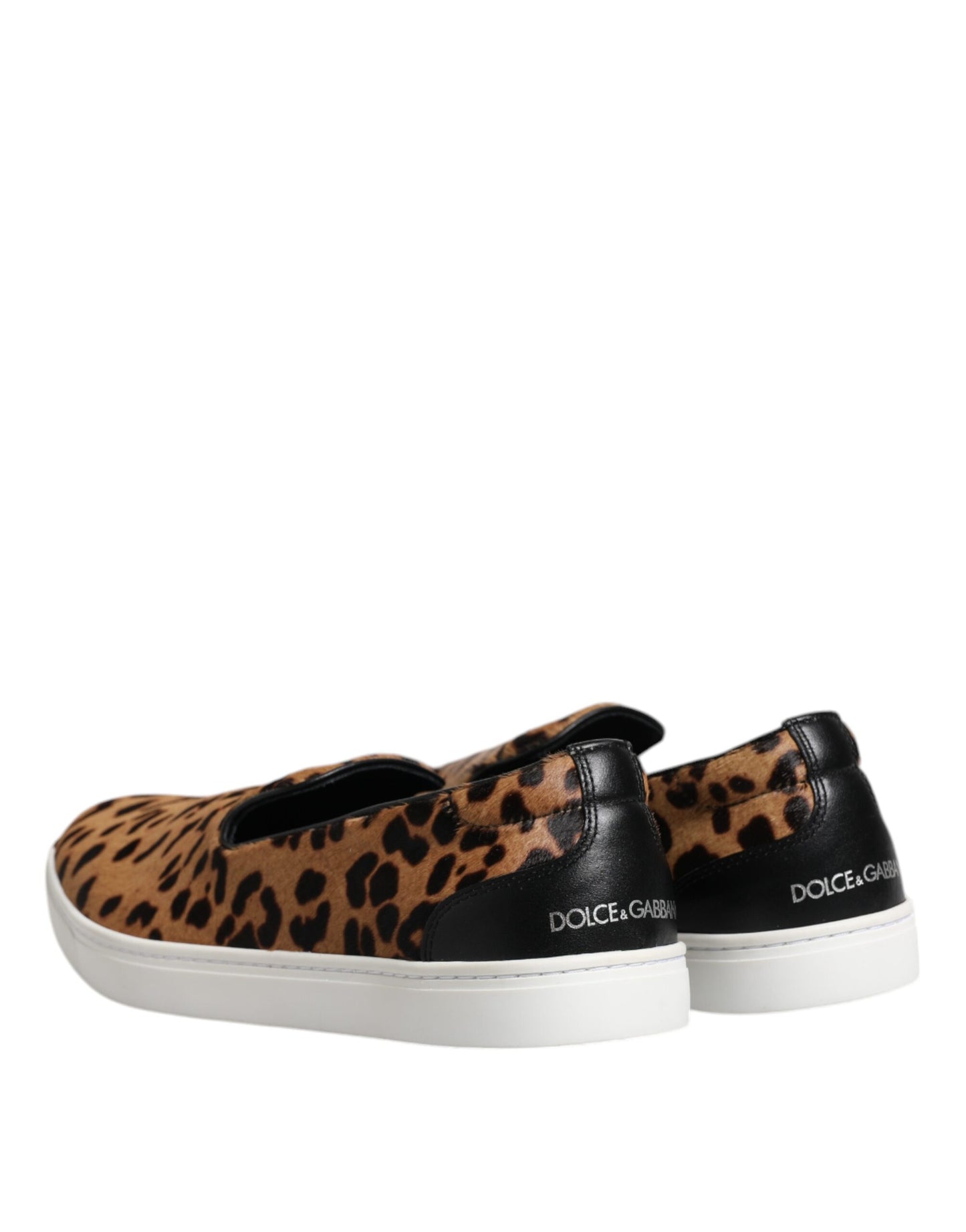 Brown Calfskin Fur Leopard Men Sneakers Shoes