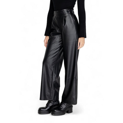 Black Polyester Jeans & Pant