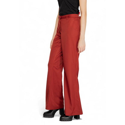 Red Polyester Jeans & Pant