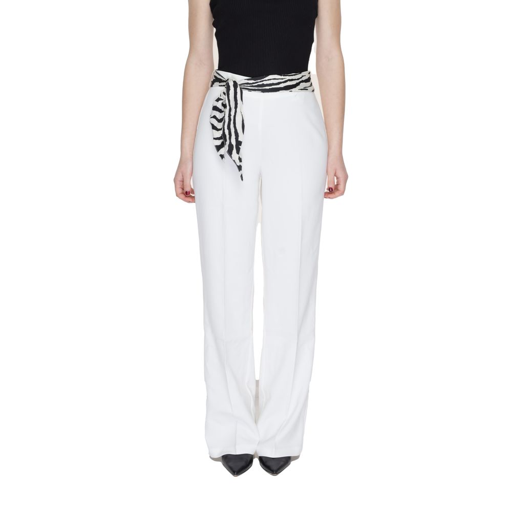 White Polyester Jeans & Pant