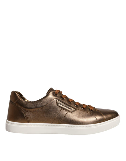 Gold Leather Logo London Men Sneaker Shoes