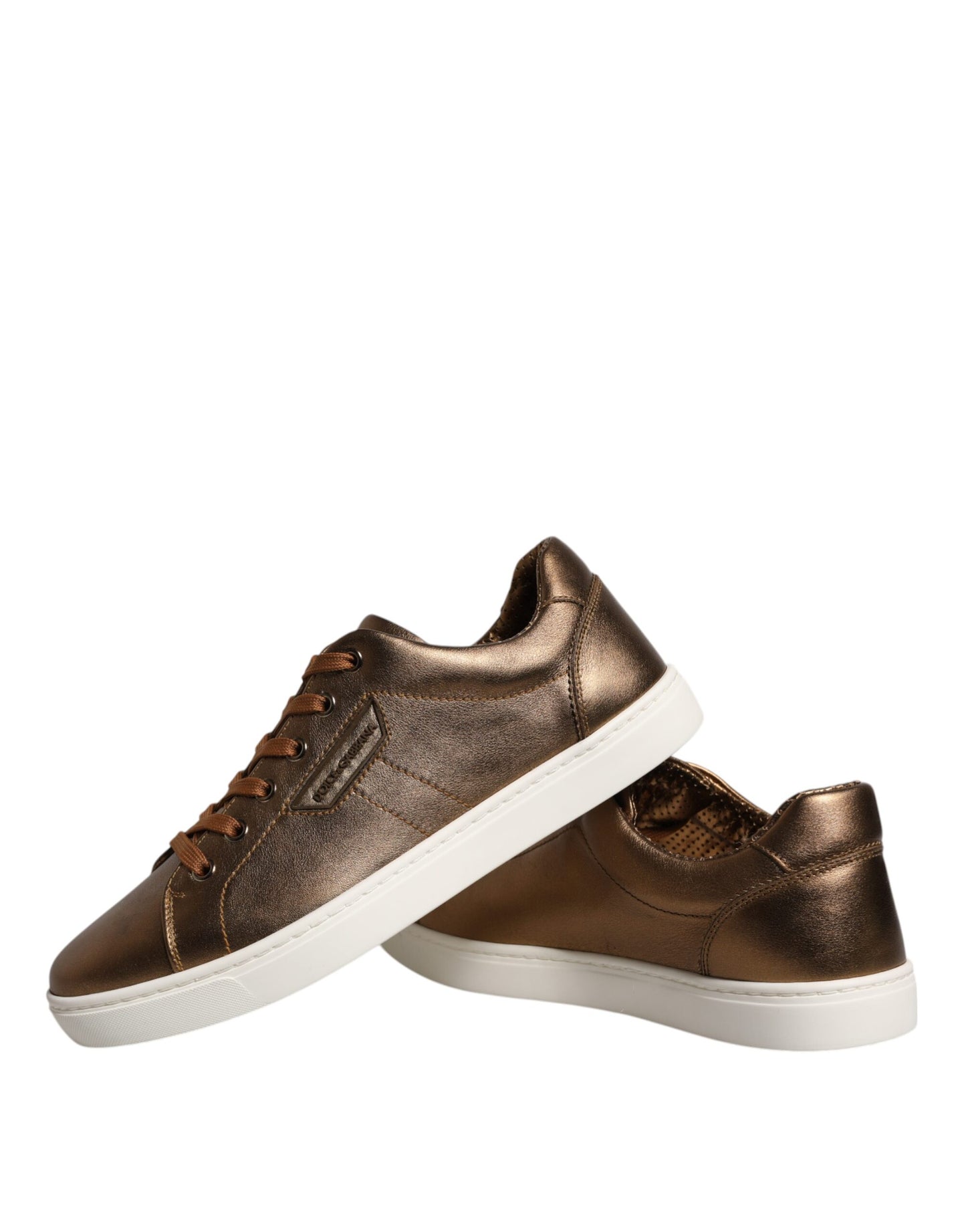 Gold Leather Logo London Men Sneaker Shoes