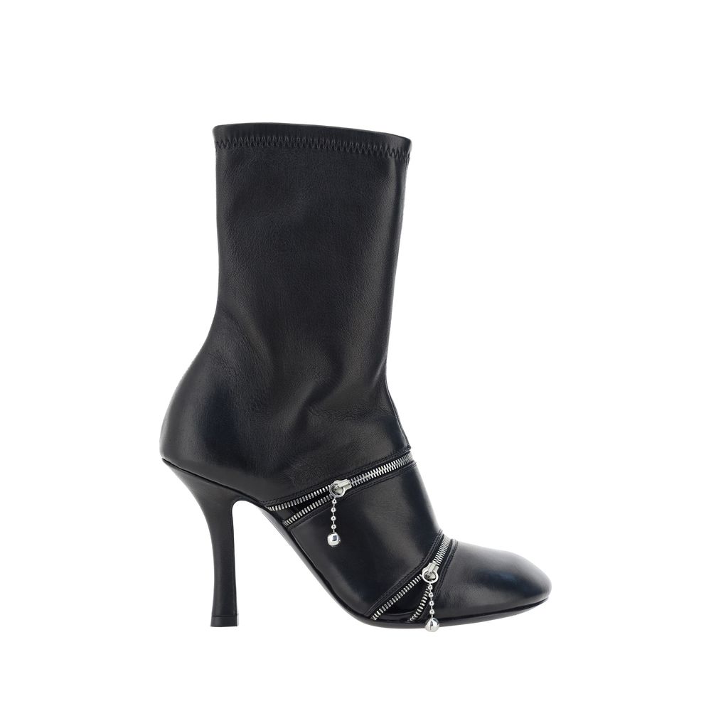 Peep Heeled Ankle Boots