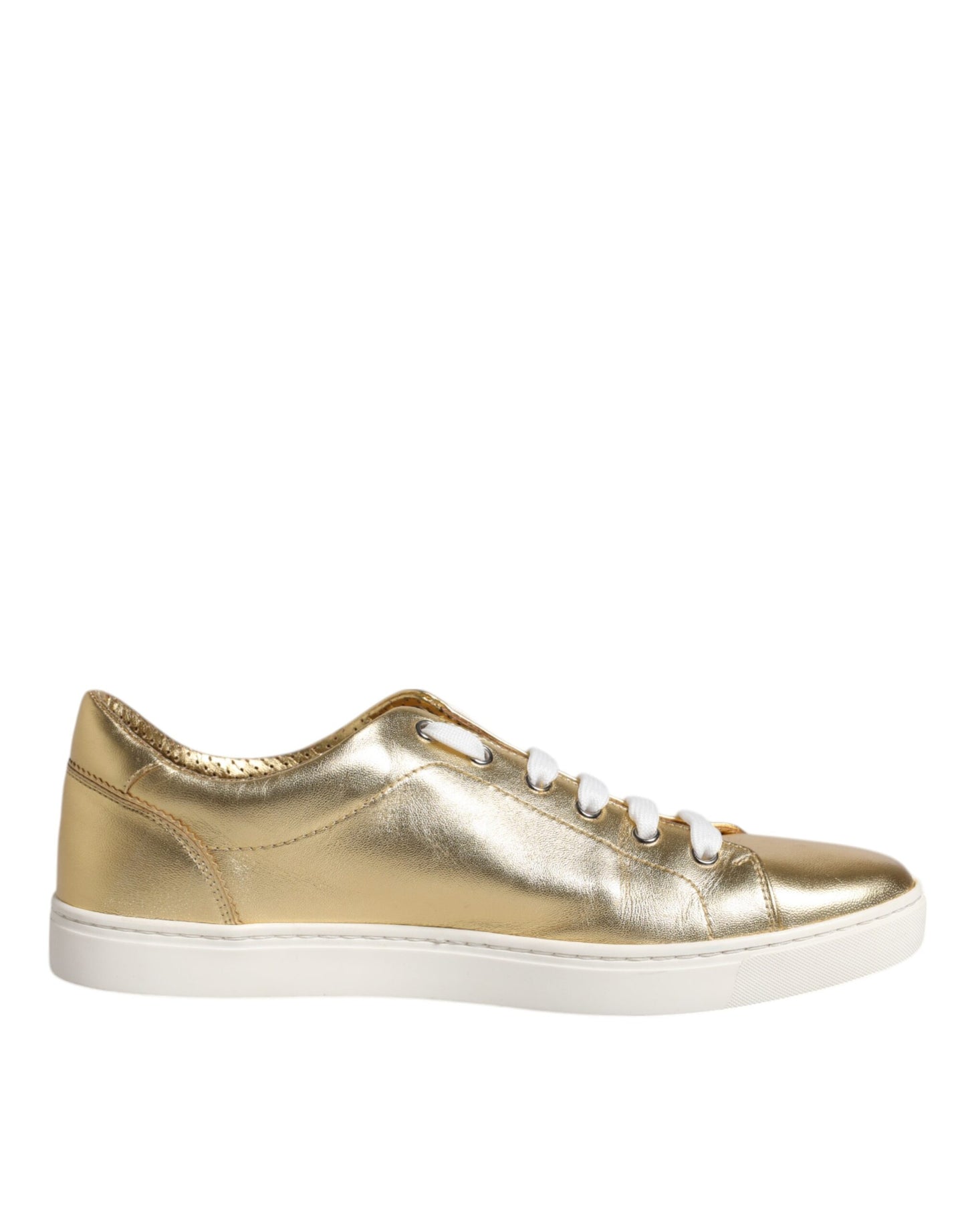 Gold Leather Logo London Men Sneakers Shoes