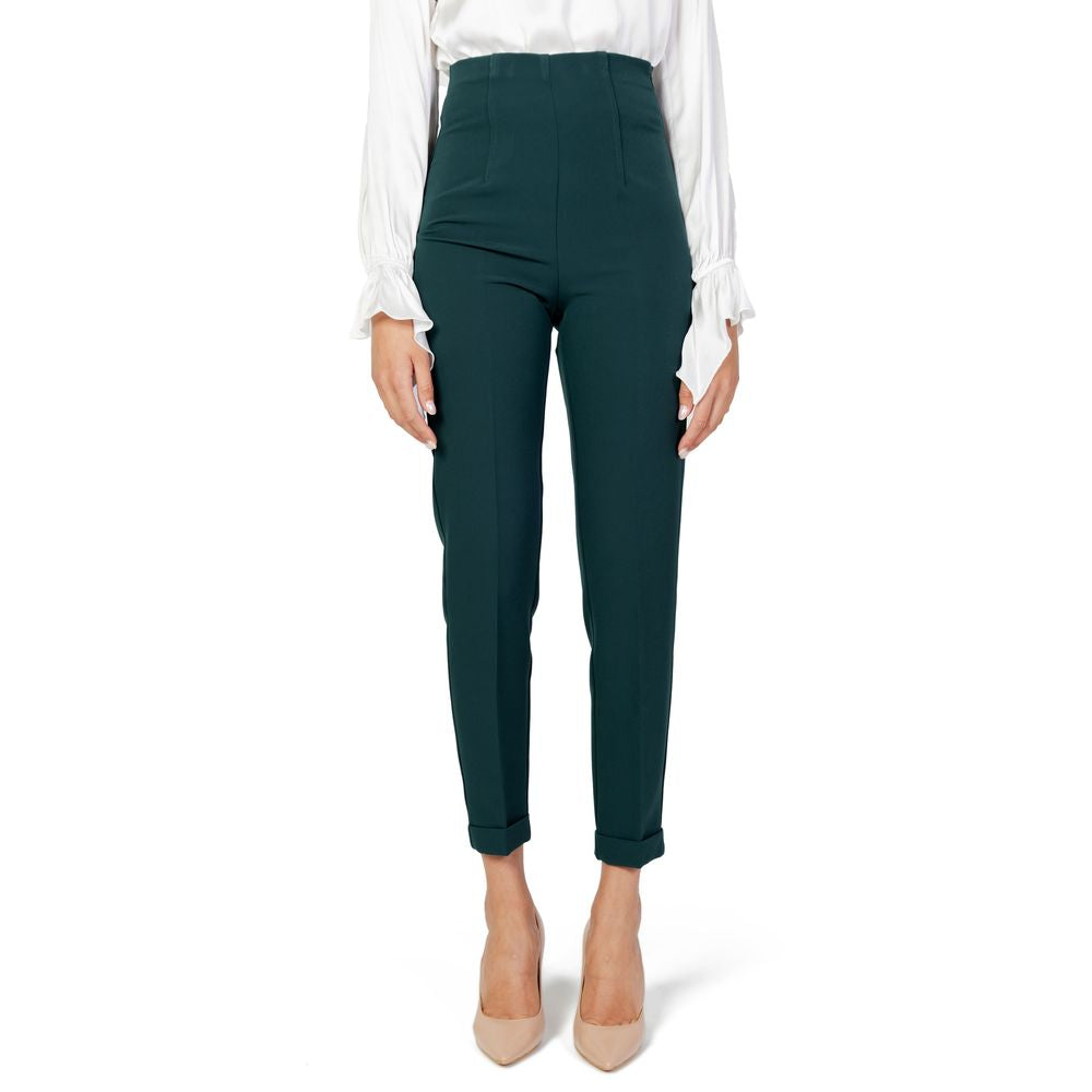 Green Polyester Jeans & Pant