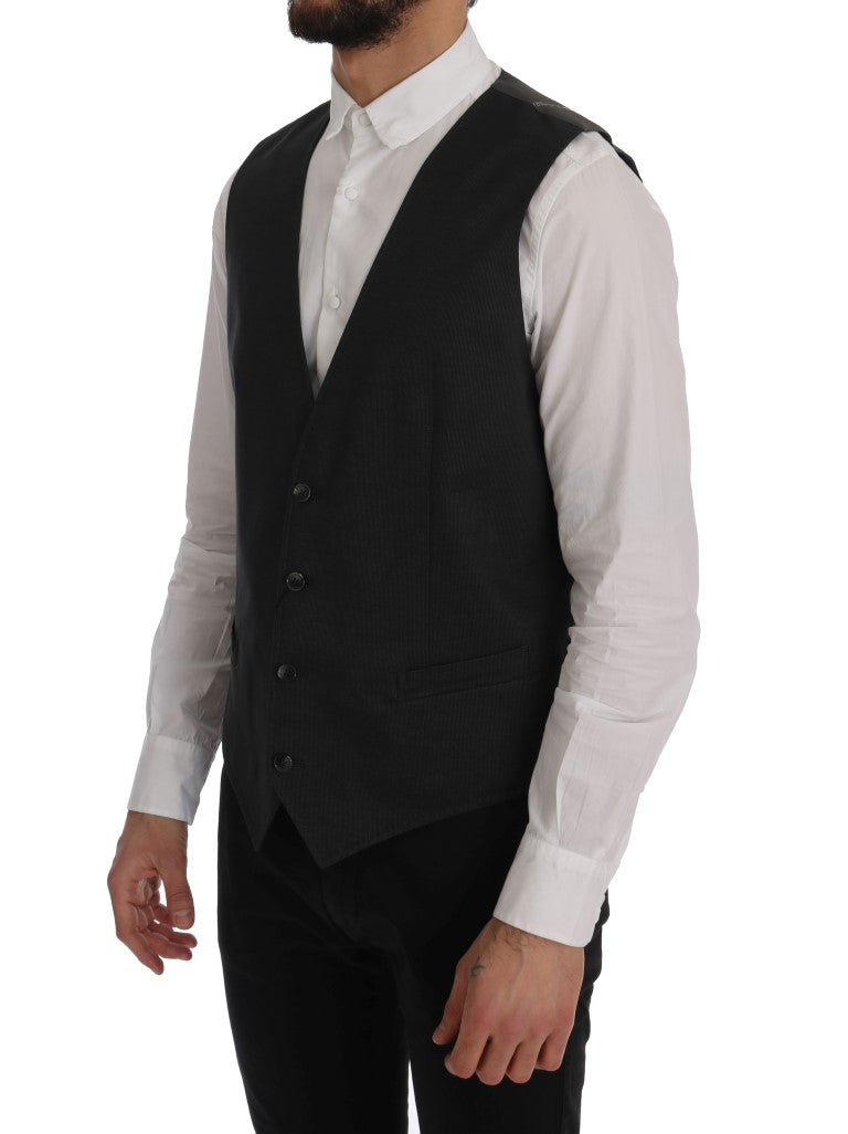 Elegant Gray Waistcoat Vest