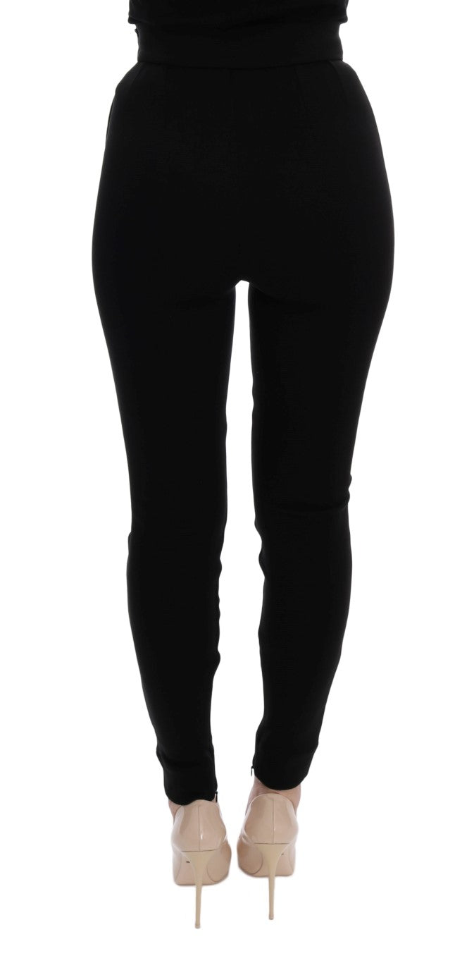 Elegant Black High Waist Stretch Tights