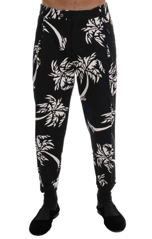 Elegant Tree Print Ankle Trousers