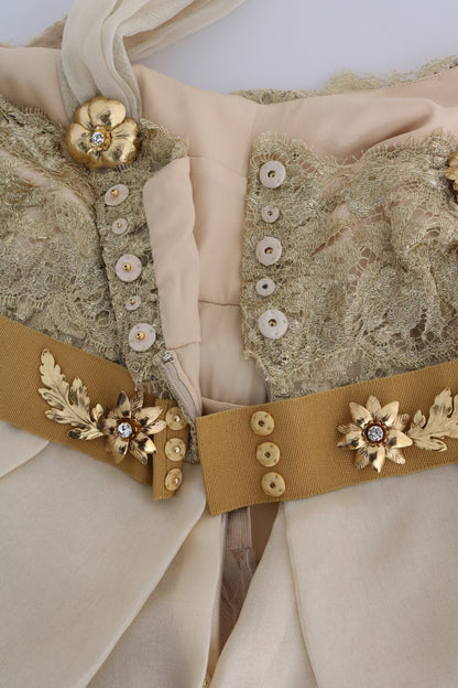 Elegant Embellished Lace & Organza Silk Dress