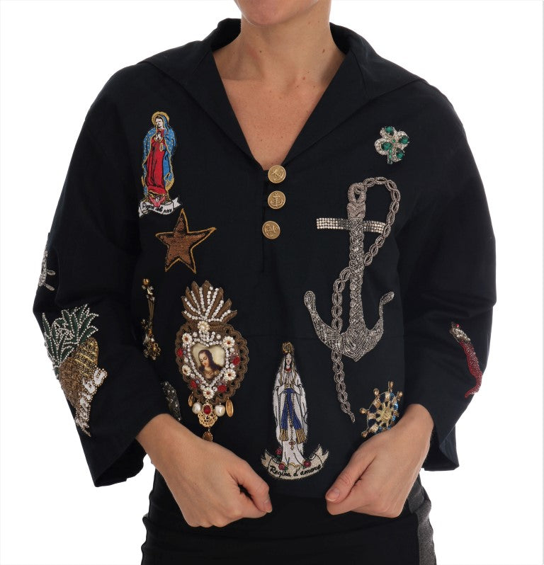 Enchanted Blue Crystal Embroidered Coat