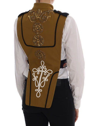 Runway Embellished Crystal Cross Vest