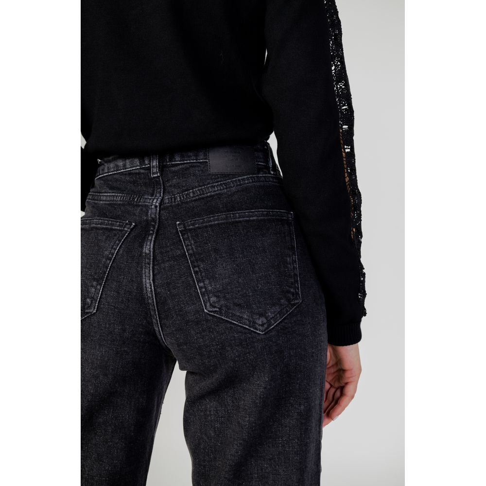 Black Cotton Jeans & Pant