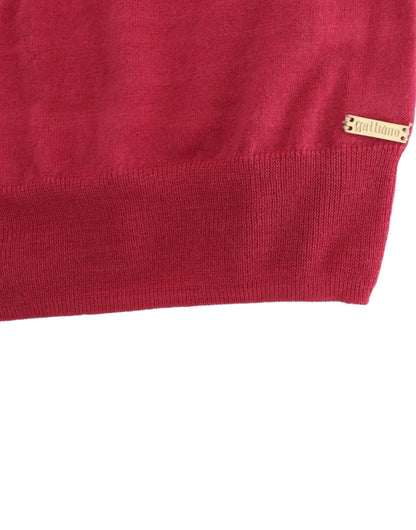 Elegant Pink Sleeveless Wool Knit Top