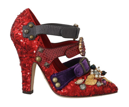 Red Bellucci Alta Moda Embellished Pumps