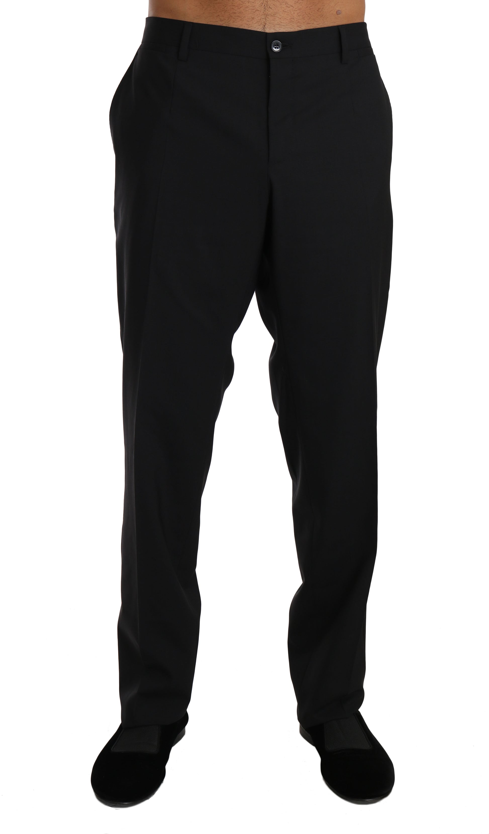 Elegant Black Wool Dress Pants