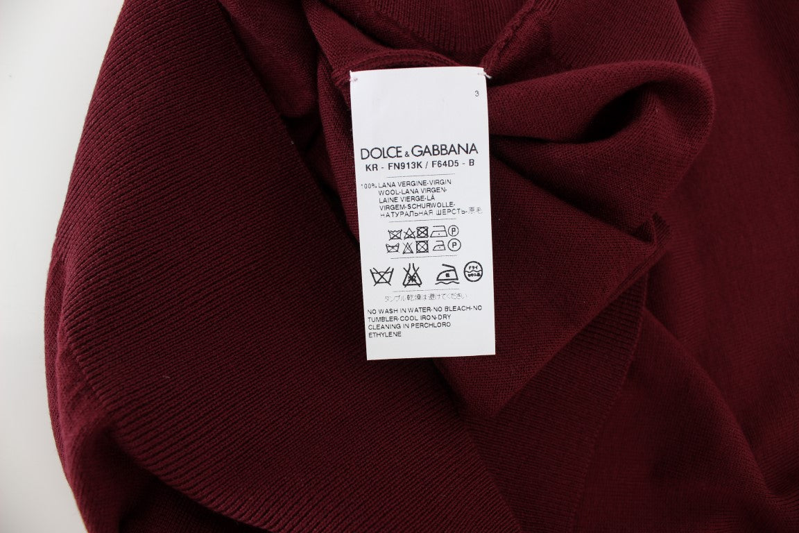Elegant Red Wool Sleeveless Pullover Vest
