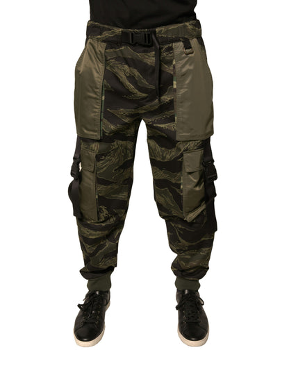 Green Cotton Jogger Cargo Pants